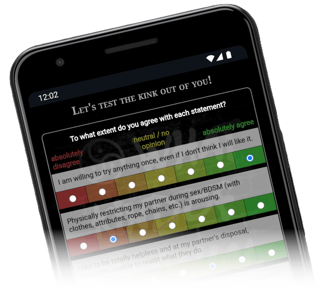 BDSMTest results displayed in the BeeDee app
