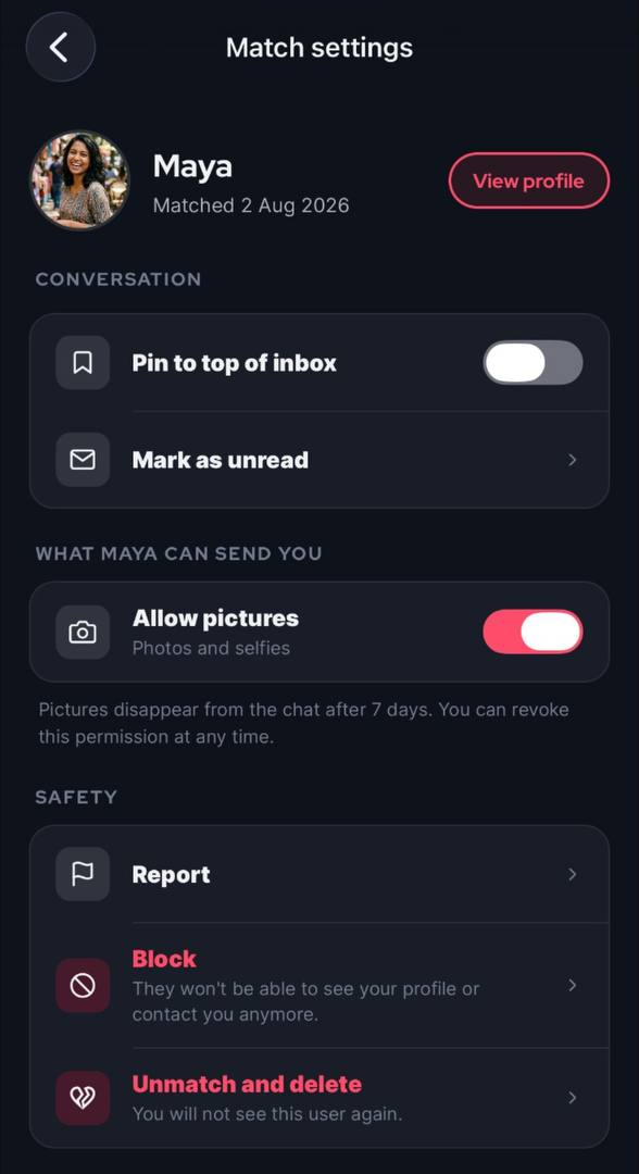How to update picture permission in a chat in BeeDee